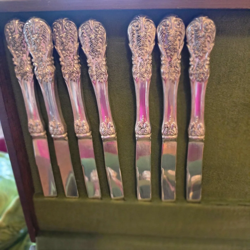 FB Rogers Vintage 52 Piece Silverplate Flatware Set With Wood Silverware Chest
